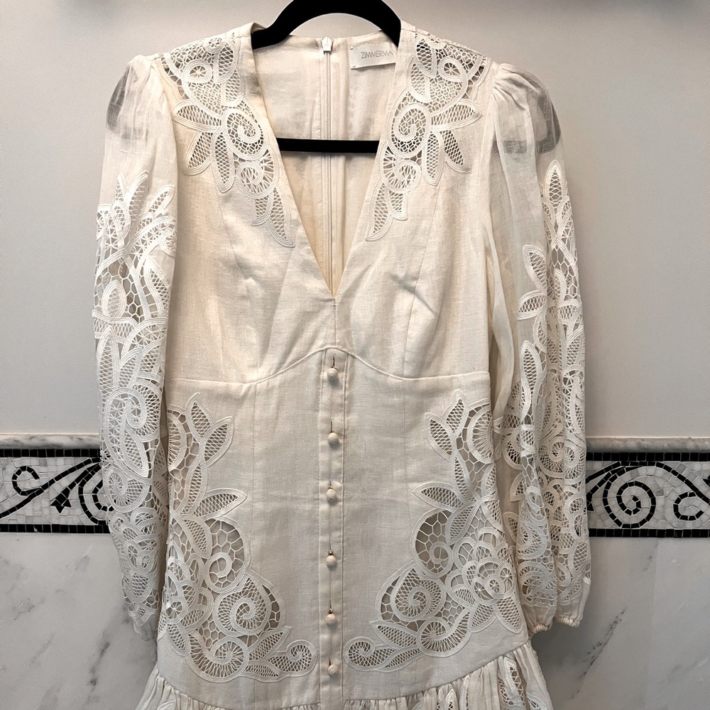 ZIMMERMANN DRESS BOTANICA COLLECTION WHITE LACE SIZE 1 BRAND NEW